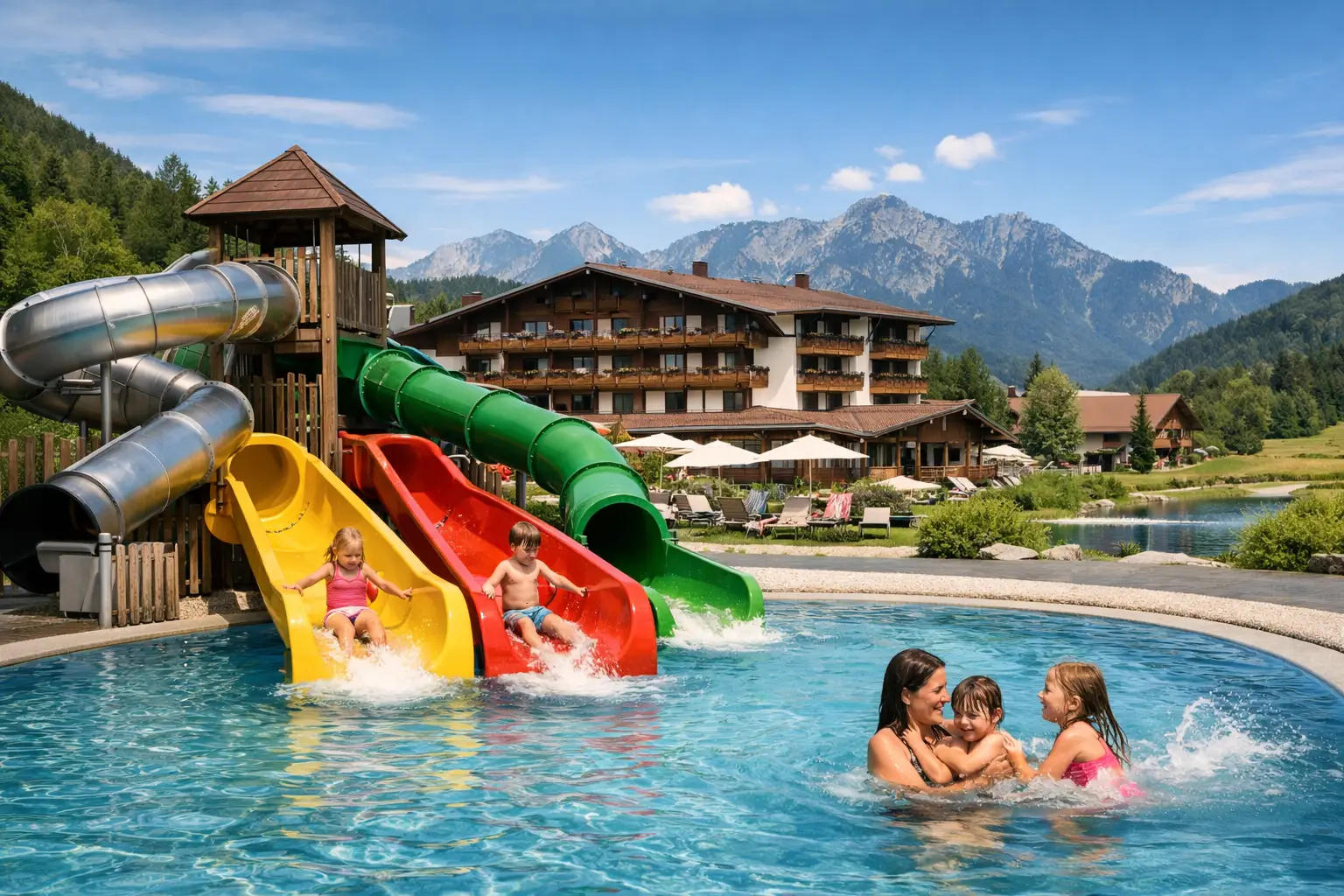 Kinderhotel mit Rutschenpool in Bayern finden