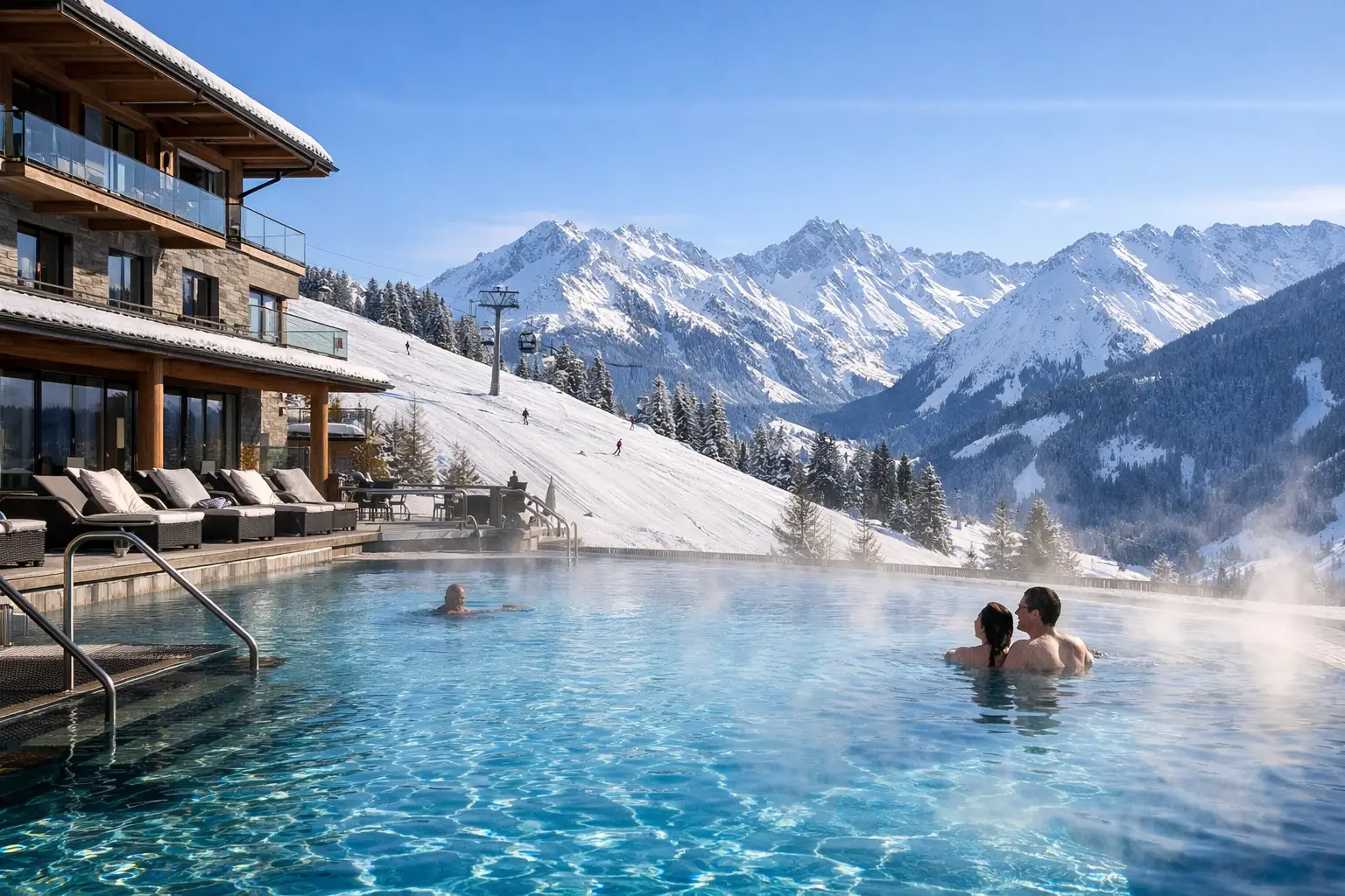 Skihotel mit beheiztem Außenpool finden